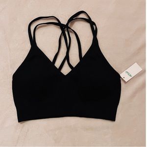 NWT aerie black ribbed bralette